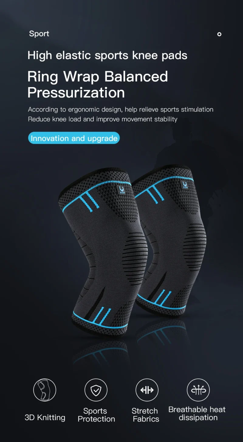 Professional Knee Support Compression Knee Sleeve Anti Slip Silicone Knee Braces for Knee Pain Meniscus Tear