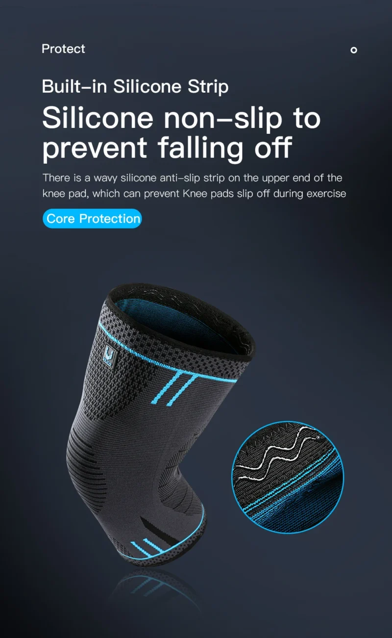 Professional Knee Support Compression Knee Sleeve Anti Slip Silicone Knee Braces for Knee Pain Meniscus Tear