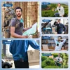 Portable Waist Fan, 10 Speed Fan with LED Light, Hands-Free Wearable Dual Clips Fans & Power Bank, for Camping, Outdoor, Jobsite