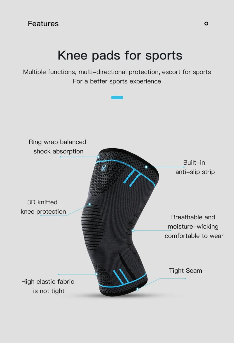 Professional Knee Support Compression Knee Sleeve Anti Slip Silicone Knee Braces for Knee Pain Meniscus Tear