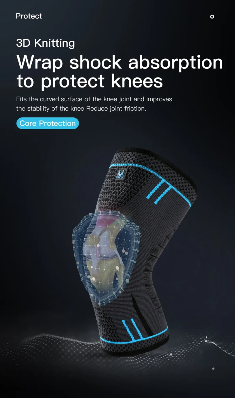 Professional Knee Support Compression Knee Sleeve Anti Slip Silicone Knee Braces for Knee Pain Meniscus Tear