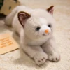 38cm New Simulation Cat Plush Toys Soft Stuffed 5 Color Cat Lying Posture Solid Color Cat Plush Doll  Kids Girls Birthday Gift