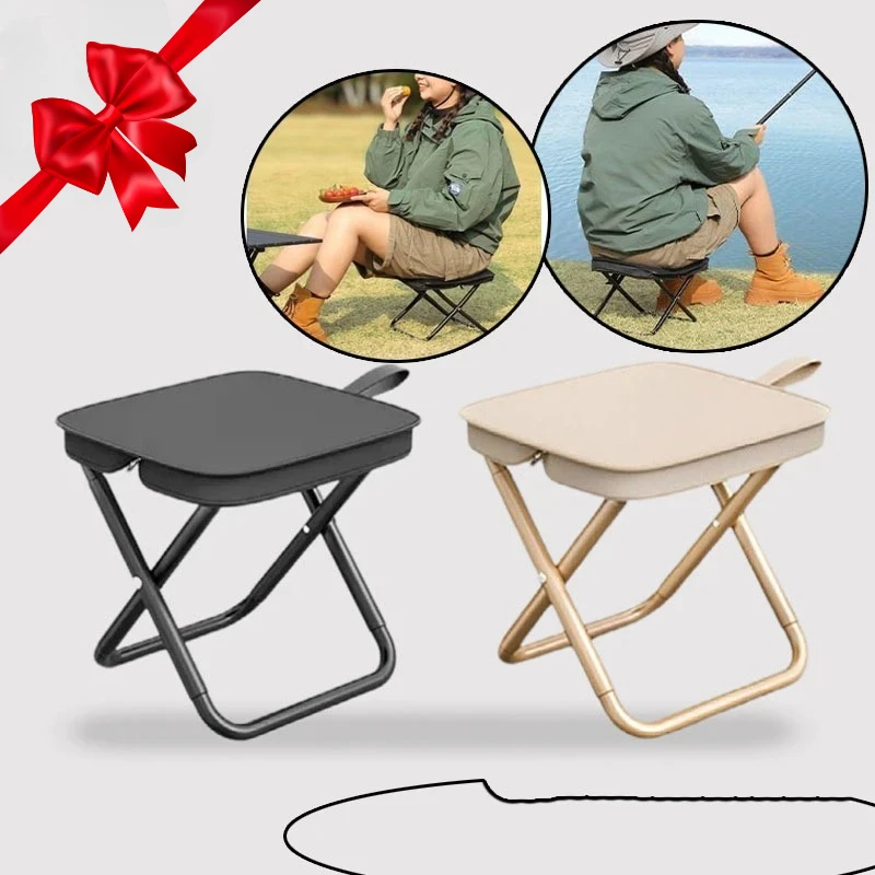 Outdoor Camping Folding Chair Multifunctional Stool Ultralight Fishing Stool Portable Leisure Handbag Chair Outdoor Furniture