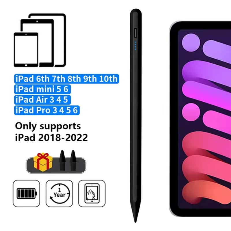 For Apple Pencil 2 1 Palm Rejection Power Display iPad Accessories iPad 2022 2021 2020 2019 2018 Pro 11 12.9 Air Stylus Pen