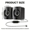 Computer Speakers PC Sound Box HIFI Stereo Microphone USB Wired Caixa De Som with LED Light For Desktop Computer