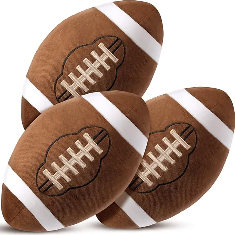 Rugby Plush Throw Pillows Contemporary Plush Football Throw Pillows, Soft -Filled Sports Cushions Home Decor