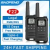 2PCS Baofeng F22 PMR FRS Mini Walkie Talkie Waterproof Type-C Licence-free NOAA Portable Two Way Ham Radio for Hunting