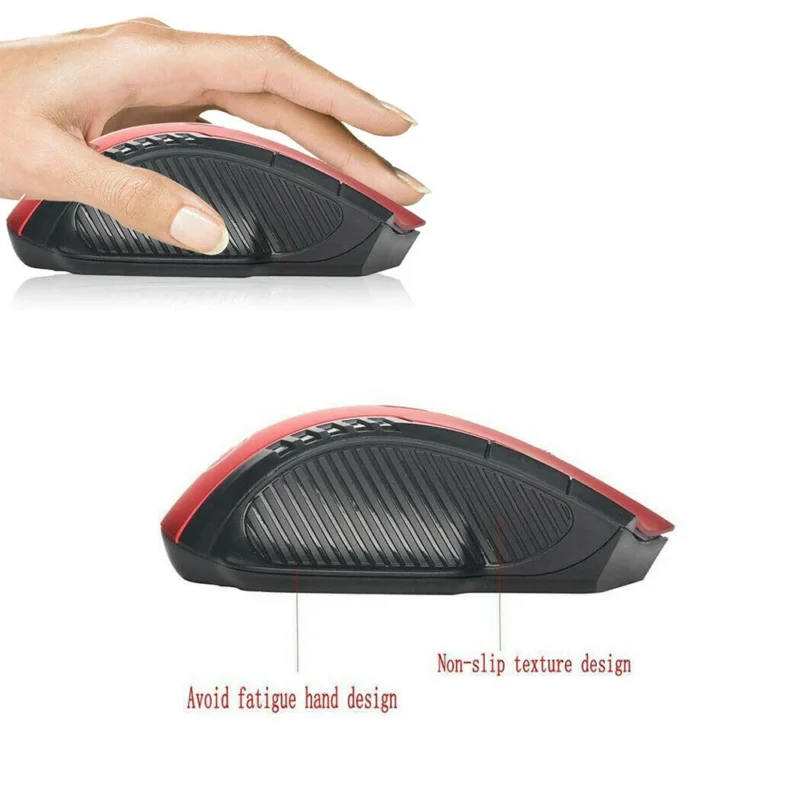 2.4G Wireless Mouse 6 Buttons Gaming Mouse Office Mouse 800-1200-1600 DPI Optical Mice with USB Receiver for Laptop Macbook