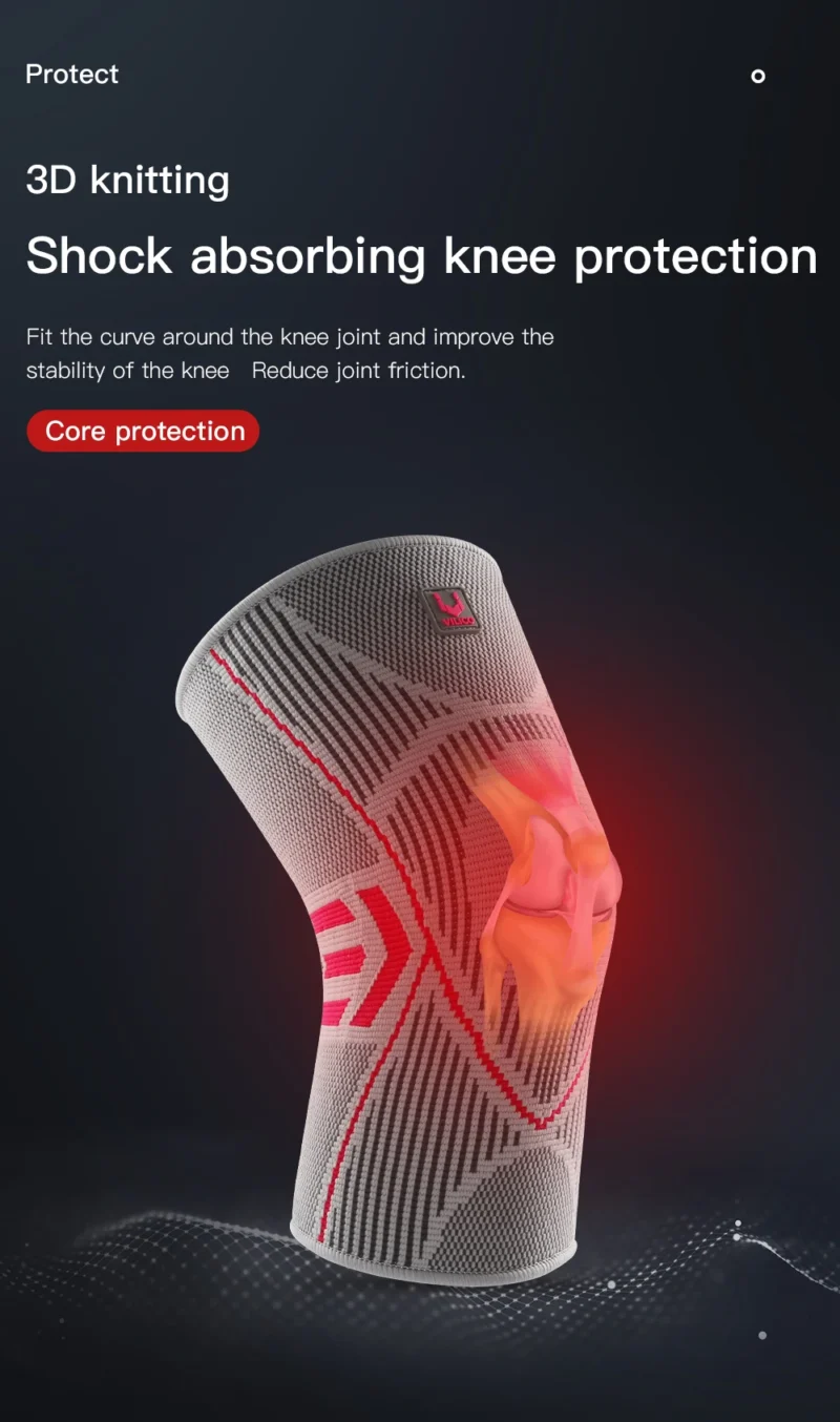 Professional Knee Support Compression Knee Sleeve Anti Slip Silicone Knee Braces for Knee Pain Meniscus Tear