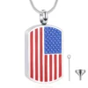 American Flag Stainless Steel Cremation Jewelry for Loved Ones Urn Necklace Memorial Keepsake Ashes Holder Necklace