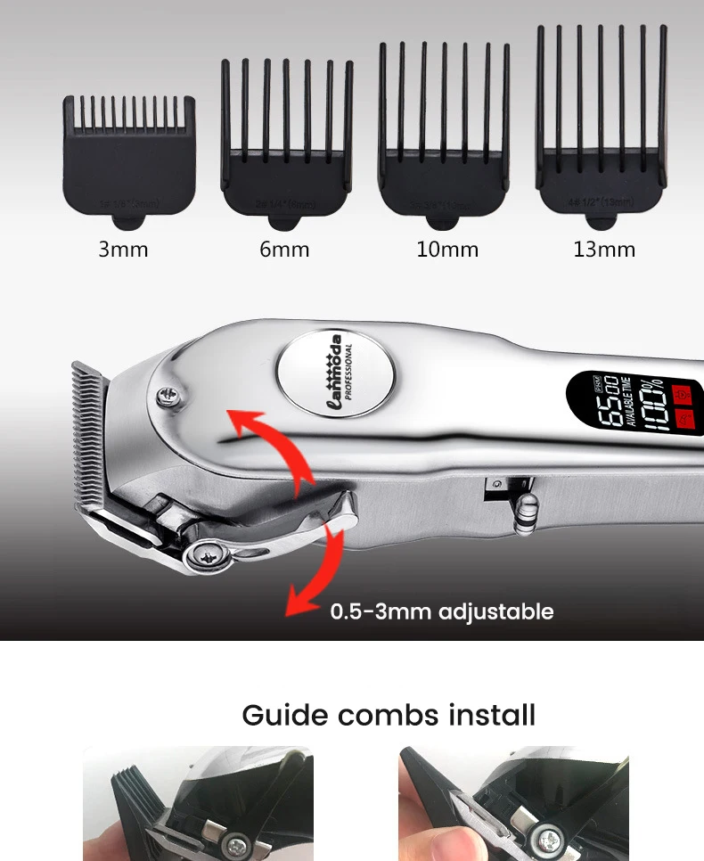 Professional Dog Hair Clipper All Metal Rechargeable Pet Trimmer Cat Shaver Cutting Machine Puppy Grooming Haircut Low Noice