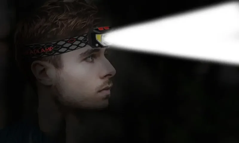 Rechargeable LED Headlamp Sensor Headlight With COB and LED Beads 8 Lighting Modes White and Red Light Fishing Light