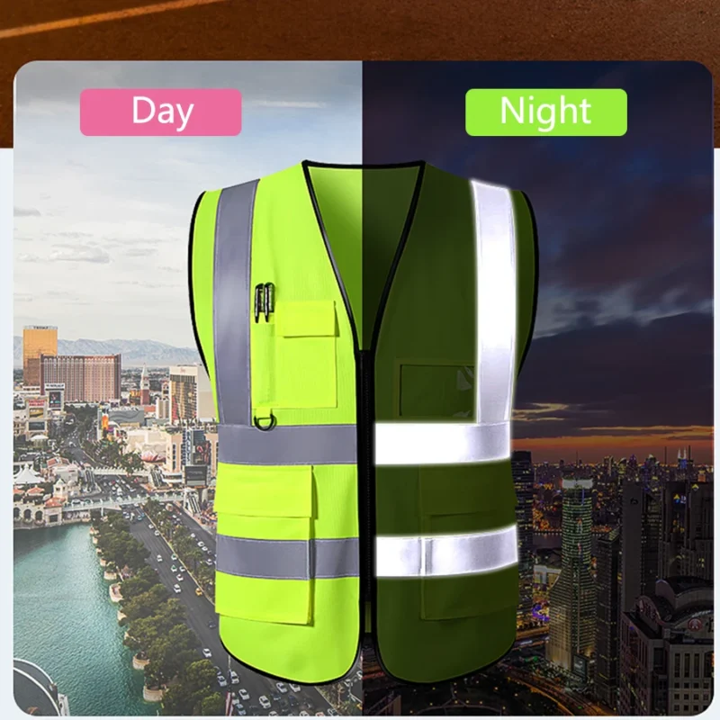 Safety High Visibility Reflective Vest Adjustable Reflective Security Vests Traffic Night Outdoor For Running Cycling Sports