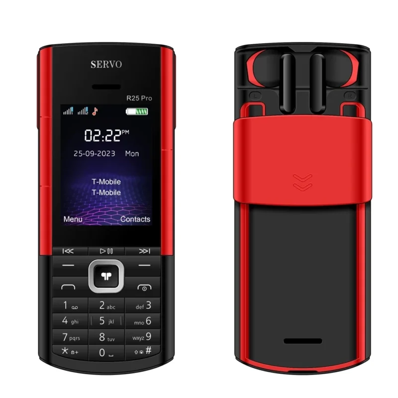 SERVO R25 PRO Mobile Phone Dual SIM Standby Call Recording Speed Dial Blacklist Torch FM 2G GSM Cellphone Built-in TWS Earphones