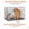 JHK Double Door Folding Metal Wire Dog Cage with Plastic Leak-Proof Pan Tray Extra Large Pet Kennel for Indoor Outdoor Travel