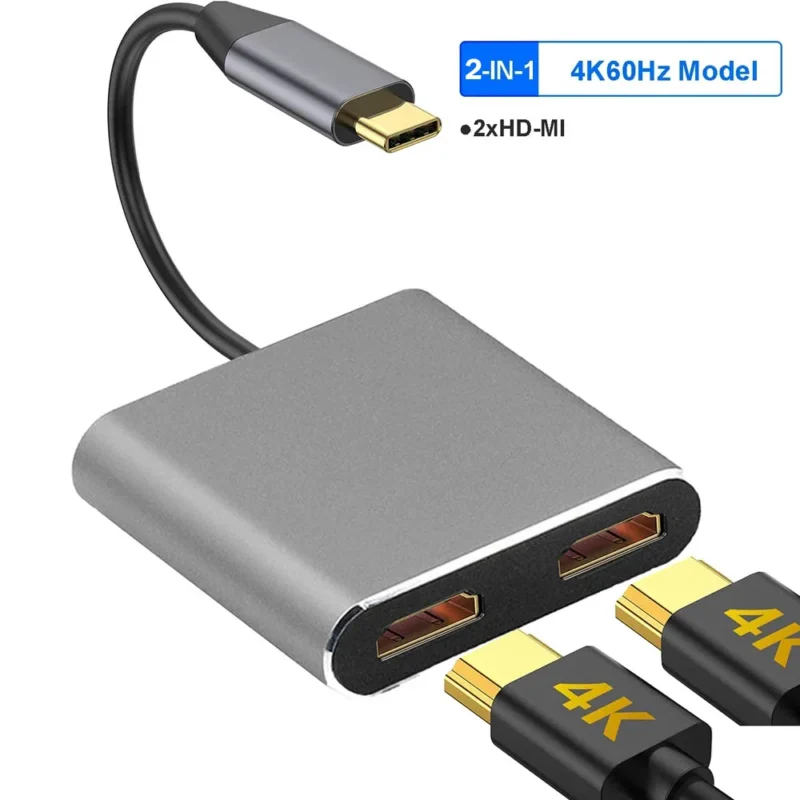 4-in-1 USB C Docking Station Dual HDMI 4K60Hz USB 3.0 HUB Type C to HDMI Adapter USB C HUB TYPC C Splitter For Laptop Macbook