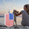 American Flag Stainless Steel Cremation Jewelry for Loved Ones Urn Necklace Memorial Keepsake Ashes Holder Necklace
