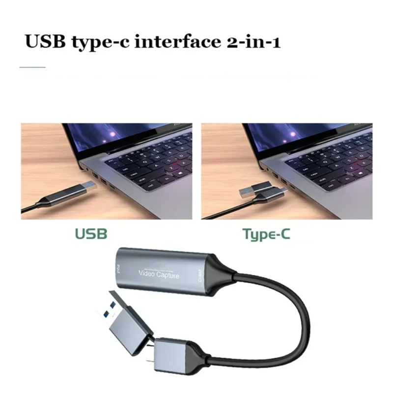 Portable Type C/A Video Capture Card USB 3.0 FHD1080P@60Hz UVC Phone Win Mac OS For HDMI-compatible Switch Xbox PS5/4 Camera
