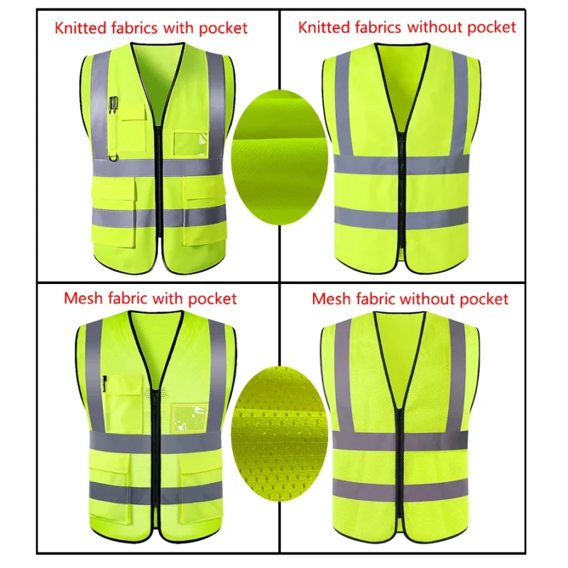Safety High Visibility Reflective Vest Adjustable Reflective Security Vests Traffic Night Outdoor For Running Cycling Sports