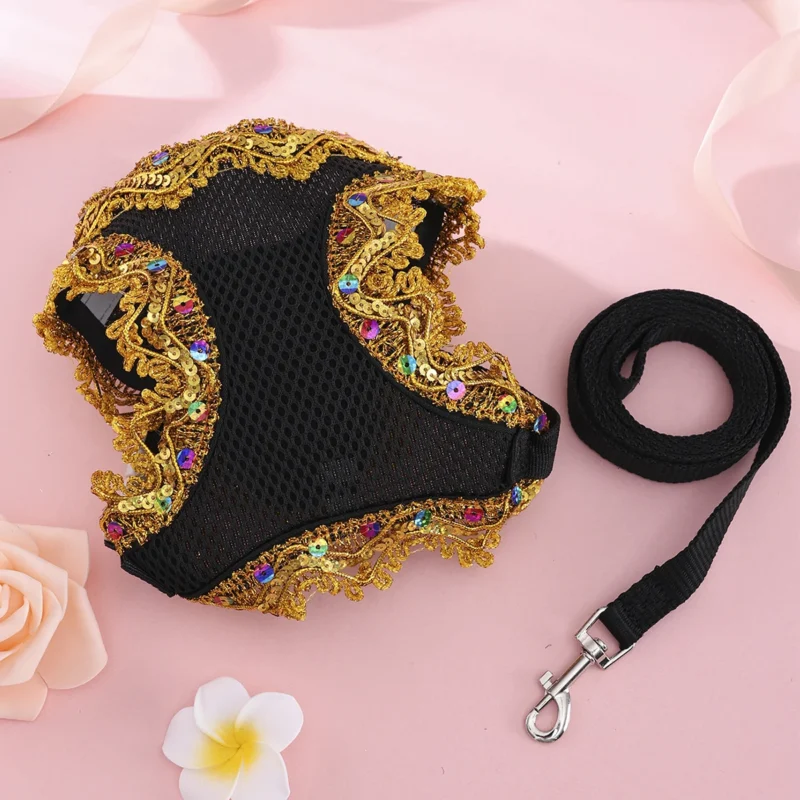 Ventilate Small Dog Harness Leash Sets Summer Soft Cat Harness and Leash Sets Adjustable Dog Harness Pet Leash Cat Accessories