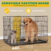 JHK Double Door Folding Metal Wire Dog Cage with Plastic Leak-Proof Pan Tray Extra Large Pet Kennel for Indoor Outdoor Travel