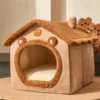 Foldable Pet House Removable Washable Cat House Puppy Cave Sofa Pet Bed House for Extra Small Dogs and Small and Medium Cats