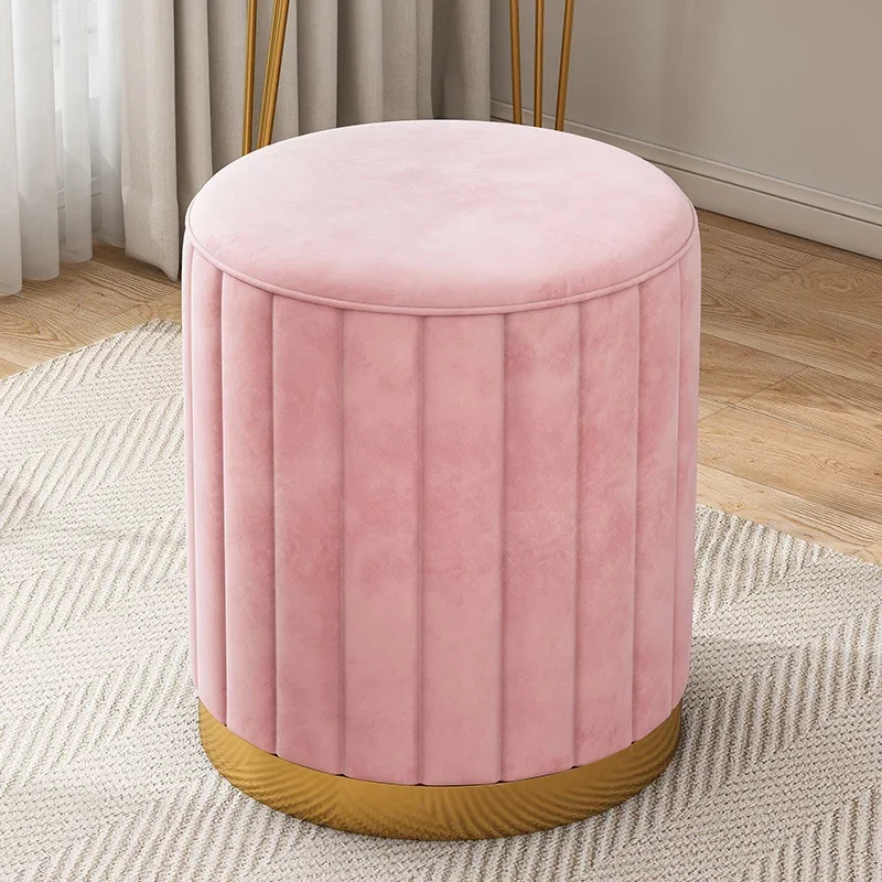 New Storage Round Stool, Shoe Changing Stool with Storage Space, Makeup Stool, Bedroom Dressing Table Round Stool