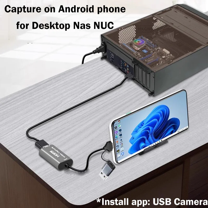 Portable Type C/A Video Capture Card USB 3.0 FHD1080P@60Hz UVC Phone Win Mac OS For HDMI-compatible Switch Xbox PS5/4 Camera