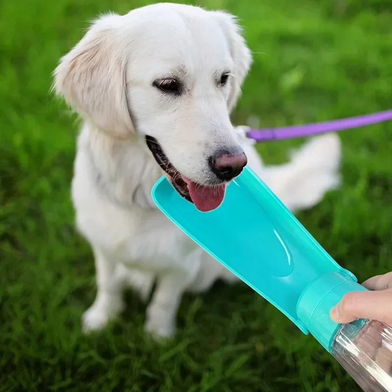 550ml Foldable Leakproof Dog Water Bottle Portable Outdoor Travel Hiking Drinking Bowl for Small Large Dogs Cats Food Grade Mate