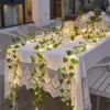 2M Green Leaf String Lights Artificial Ivy Vine Fairy Light Wedding Party Decoration Christmas Home Room Decor Wall Plant Wreath