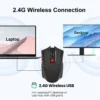 2.4G Wireless Mouse 6 Buttons Gaming Mouse Office Mouse 800-1200-1600 DPI Optical Mice with USB Receiver for Laptop Macbook