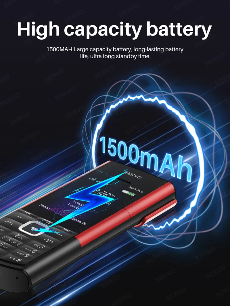 SERVO R25 PRO Mobile Phone Dual SIM Standby Call Recording Speed Dial Blacklist Torch FM 2G GSM Cellphone Built-in TWS Earphones