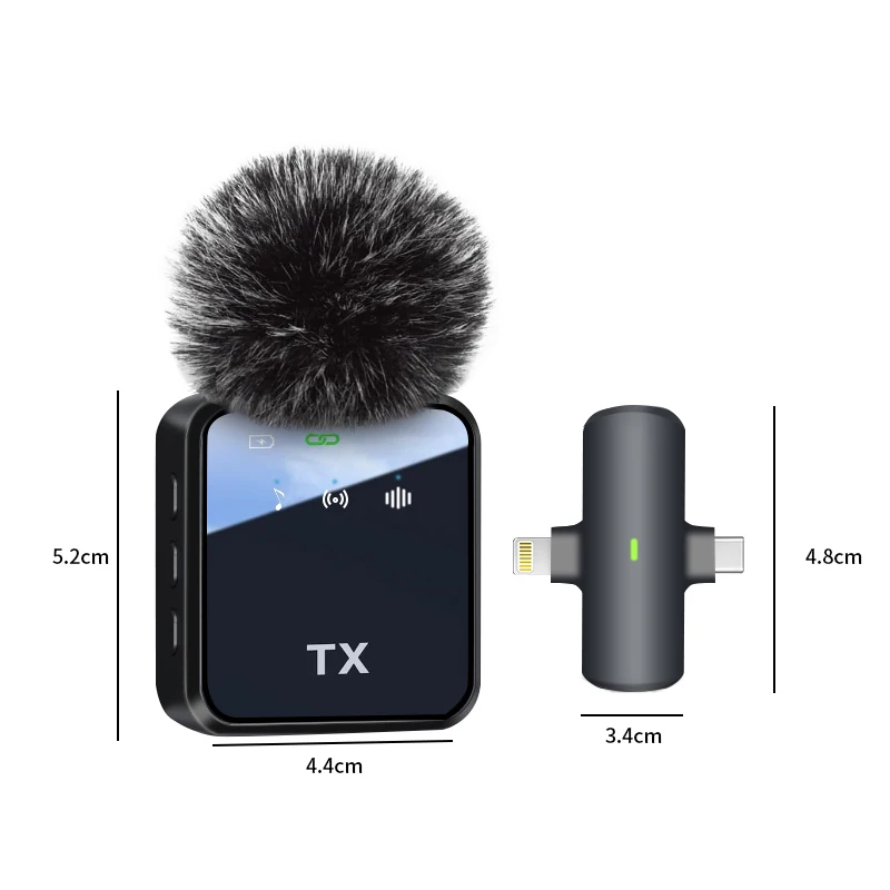 3 in 1 Microphone for iPhone/Android, Wireless, 328ft Transmission, Mini Microphone for Record Interview, YouTube, Tiktok