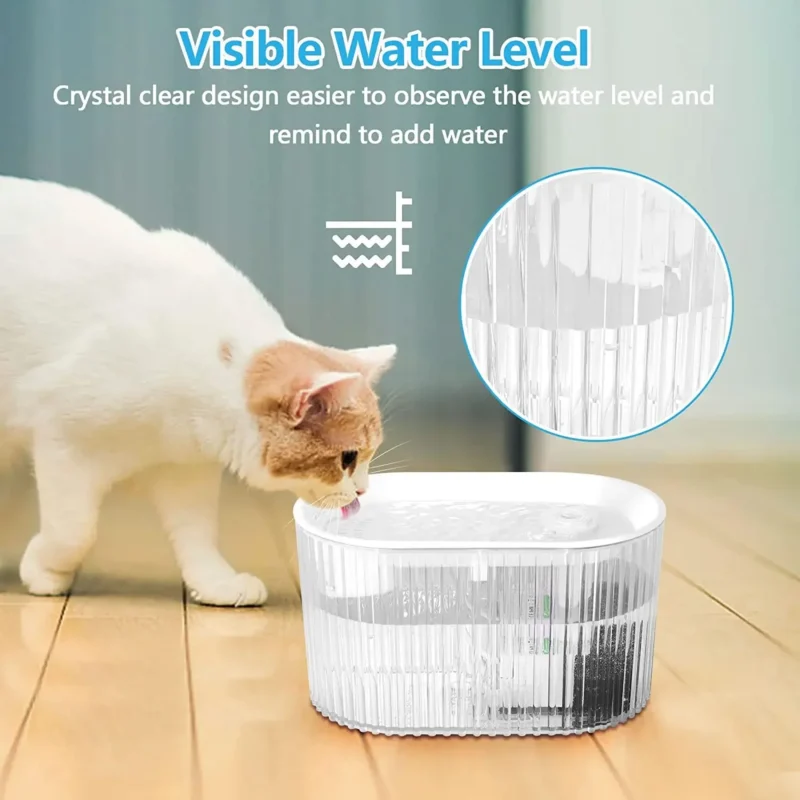 Pet Cat Fountain 1.35L Ultra Quiet Pet Water Fountain for Kitty Cat Dog Transparent Automatic Pet Water Dispenser Cat Products