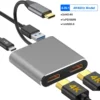 4-in-1 USB C Docking Station Dual HDMI 4K60Hz USB 3.0 HUB Type C to HDMI Adapter USB C HUB TYPC C Splitter For Laptop Macbook
