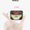 Rechargeable LED Headlamp Sensor Headlight With COB and LED Beads 8 Lighting Modes White and Red Light Fishing Light