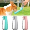 550ml Foldable Leakproof Dog Water Bottle Portable Outdoor Travel Hiking Drinking Bowl for Small Large Dogs Cats Food Grade Mate