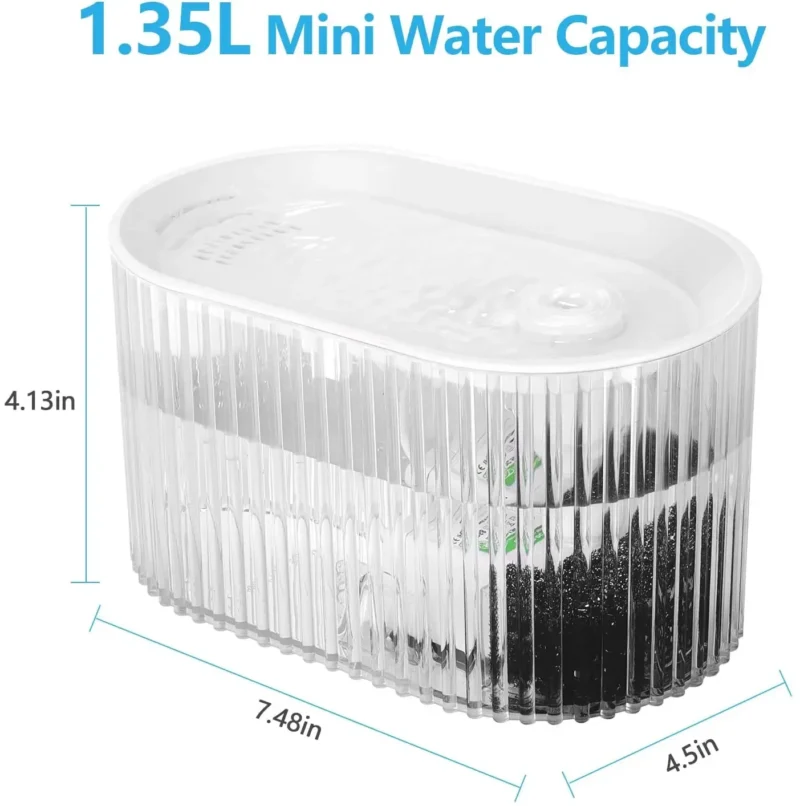 Pet Cat Fountain 1.35L Ultra Quiet Pet Water Fountain for Kitty Cat Dog Transparent Automatic Pet Water Dispenser Cat Products