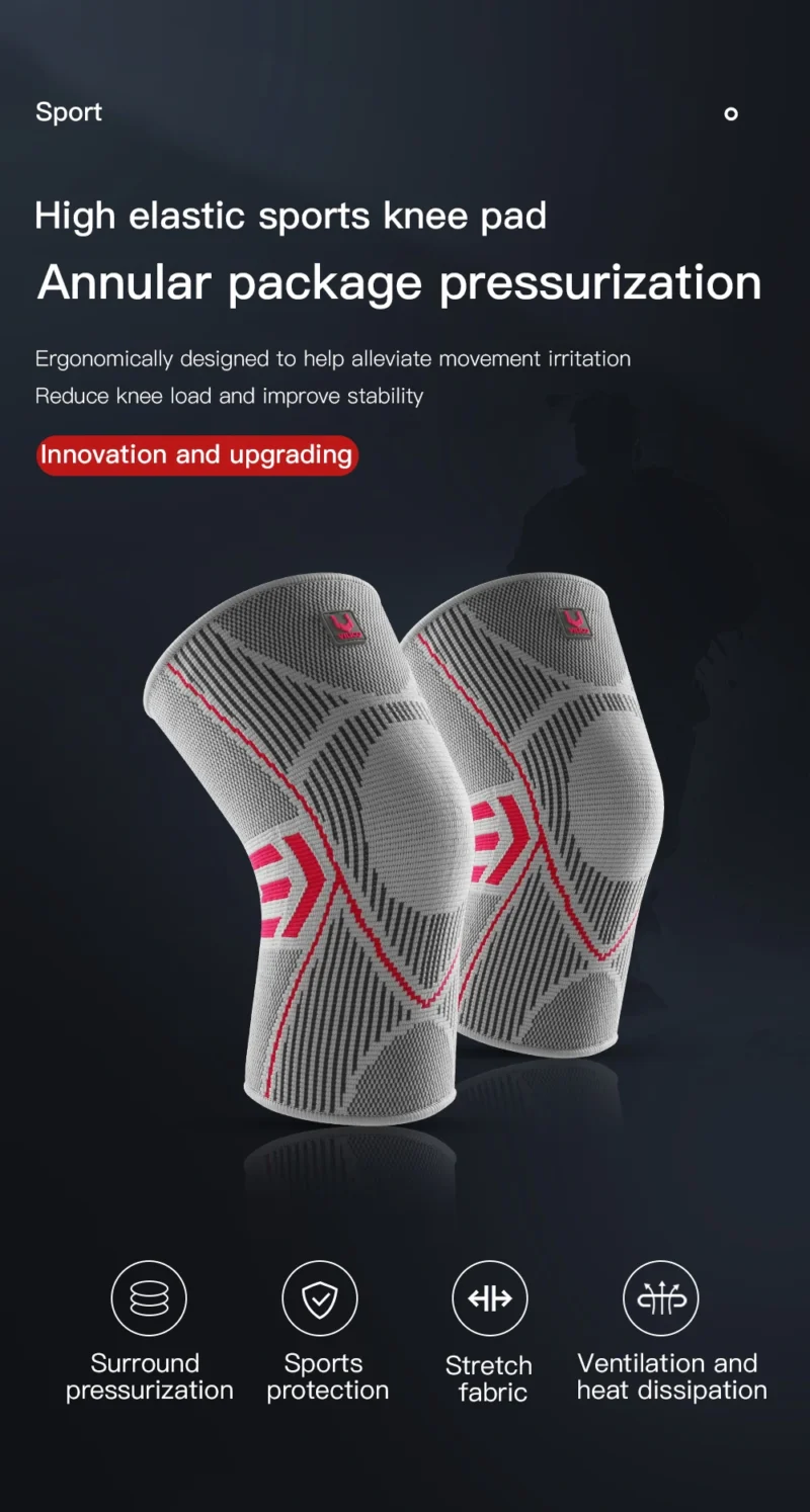 Professional Knee Support Compression Knee Sleeve Anti Slip Silicone Knee Braces for Knee Pain Meniscus Tear