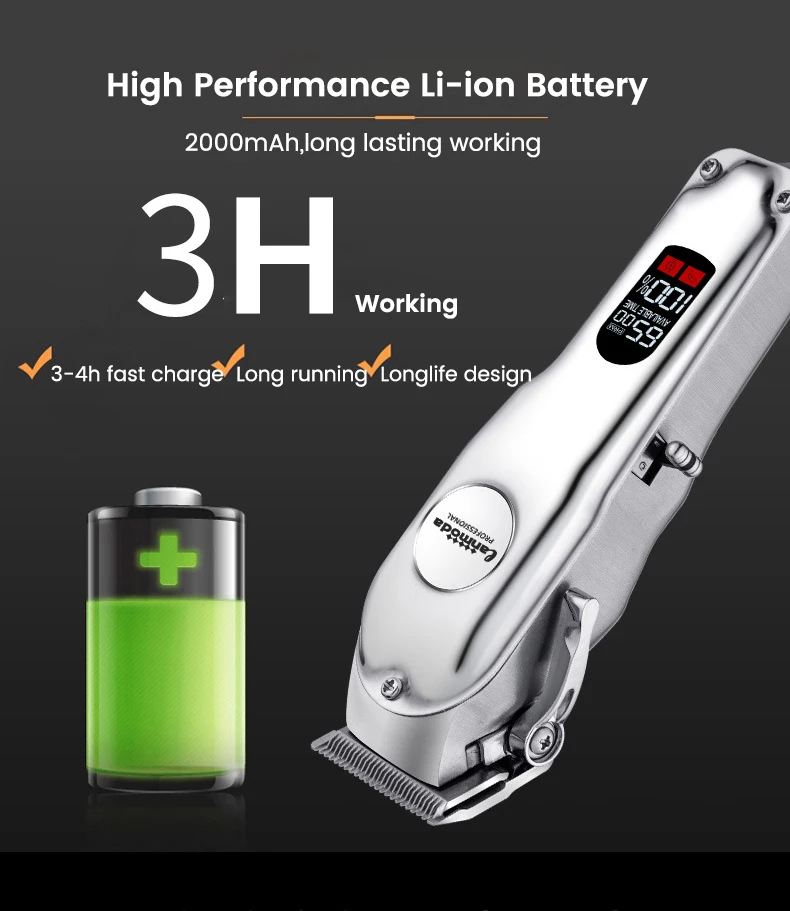Professional Dog Hair Clipper All Metal Rechargeable Pet Trimmer Cat Shaver Cutting Machine Puppy Grooming Haircut Low Noice