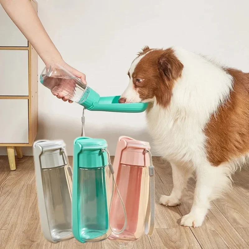 550ml Foldable Leakproof Dog Water Bottle Portable Outdoor Travel Hiking Drinking Bowl for Small Large Dogs Cats Food Grade Mate