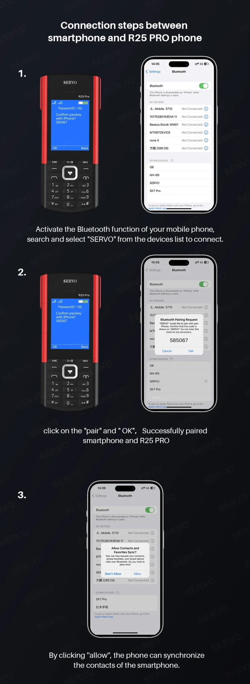 SERVO R25 PRO Mobile Phone Dual SIM Standby Call Recording Speed Dial Blacklist Torch FM 2G GSM Cellphone Built-in TWS Earphones