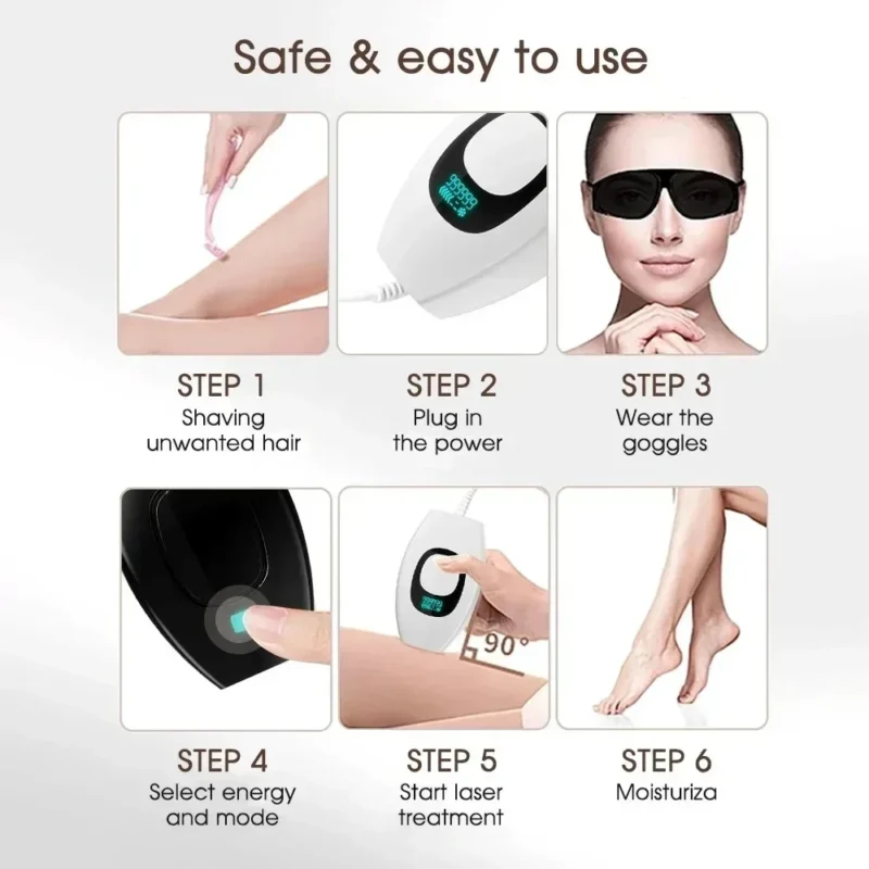 990000 Flashes IPL Laser Hair Removal Device for Women Painless Permanent Hair Remover for Body Bikini and Face Home Use