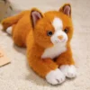 38cm New Simulation Cat Plush Toys Soft Stuffed 5 Color Cat Lying Posture Solid Color Cat Plush Doll  Kids Girls Birthday Gift