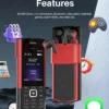 SERVO R25 PRO Mobile Phone Dual SIM Standby Call Recording Speed Dial Blacklist Torch FM 2G GSM Cellphone Built-in TWS Earphones