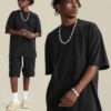 3PC Retro Washed Cotton T-Shirt Set Oversized Unisex Vintage Tee