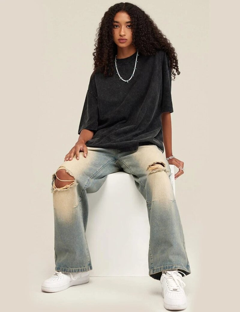 3PC Retro Washed Cotton T-Shirt Set Oversized Unisex Vintage Tee