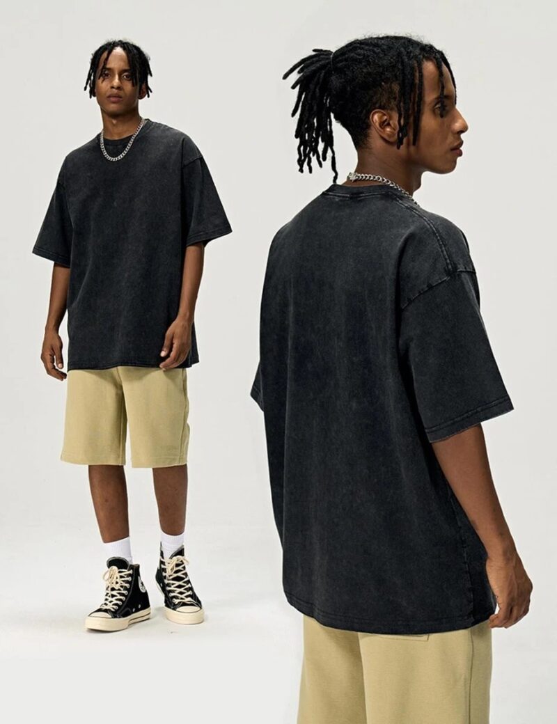 3PC Retro Washed Cotton T-Shirt Set Oversized Unisex Vintage Tee