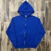 Vintage Made In USA Late 90s Jerzees Activewear Nublend Blank Zip-Up Hoodie