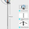 Portable Bluetooth Selfie Stick Tripod Holder with Remote Shutter Fill Light Extendable Wireless Remote Retractable Phone Stand